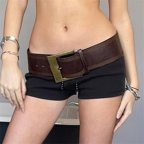 Women Boho Wide Disc Concho Leather Belt main image 4